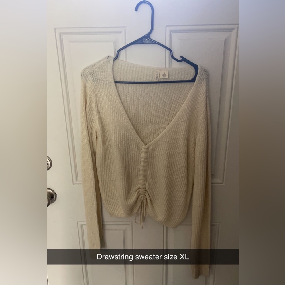 Drawstring knit sweater